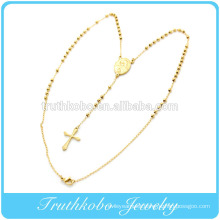 18K Gold Best Selling Fashion Australia Style Stainless Steel Religious Christian Prayer Free Rosary Bead Necklace